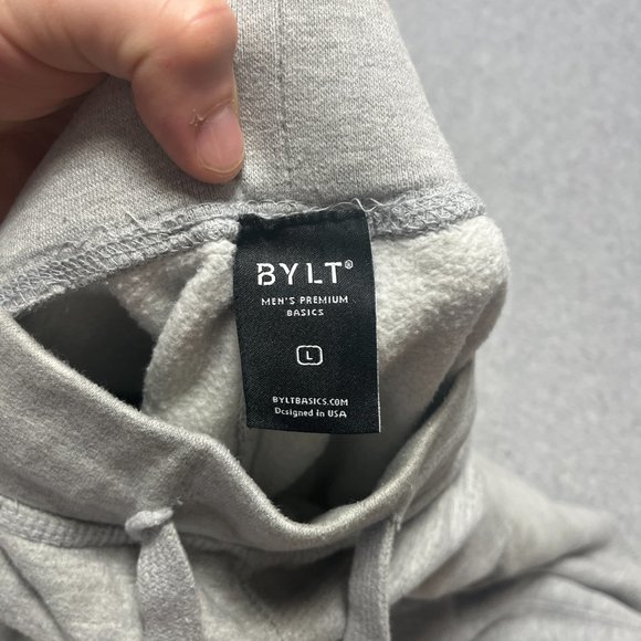 BYLT Joggers Mens Large Gray Elastic Waist Tapered Premium Basics Athleisure - Picture 9 of 10